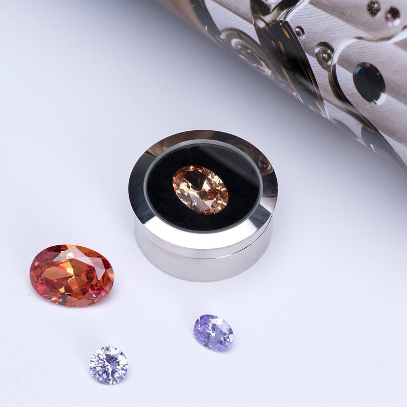 Giftop Mini Diameter 1.3 inch Loose Diamond or Gemstone Display Box Case Holder Show Container Metal (Silver- 1.3x0.5) - Image 4